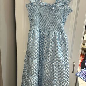 Hill House Light Blue Patterned nap Dress